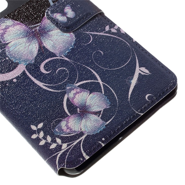 View Window Leather Folio Cover for Huawei P9 Lite / G9 Lite - Purple Butterfly-4