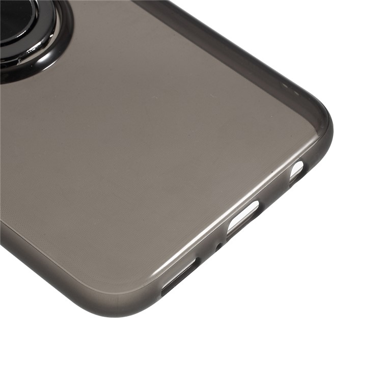 For Huawei Mate 20 Lite Finger Ring Kickstand Clear TPU Cover (Built-in Magnetic Metal Sheet) - Grey-4