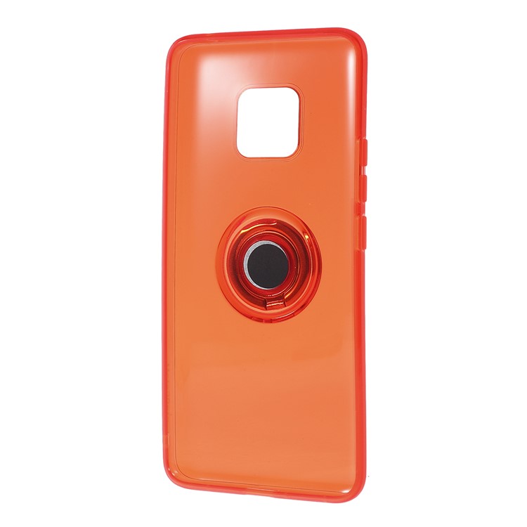 Finger Ring Kickstand Clear TPU Cover for Huawei Mate 20 Pro (Built-in Magnetic Metal Sheet)- Orange-3