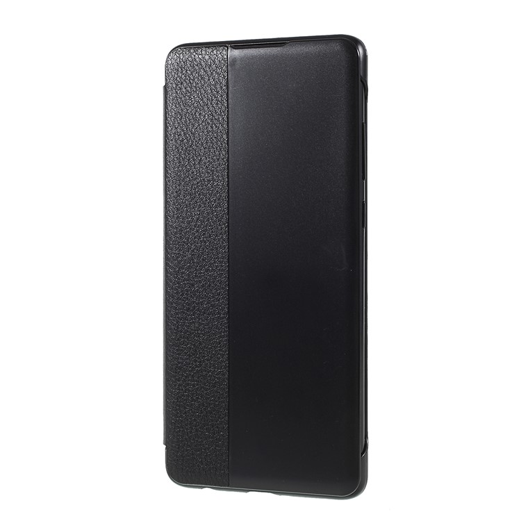 Leather Case with Smart Wake Sleep Function for Huawei P30 - All Black-2