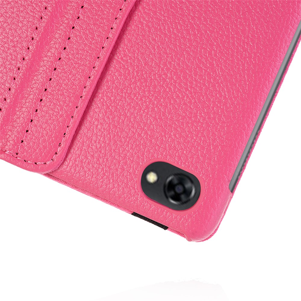 Custodia Per Tavolette in Pelle Della Pelle Litchi Con Supporto Rotante Per Huawei MediaPad M5 Lite 10/C5 10 - Rosa