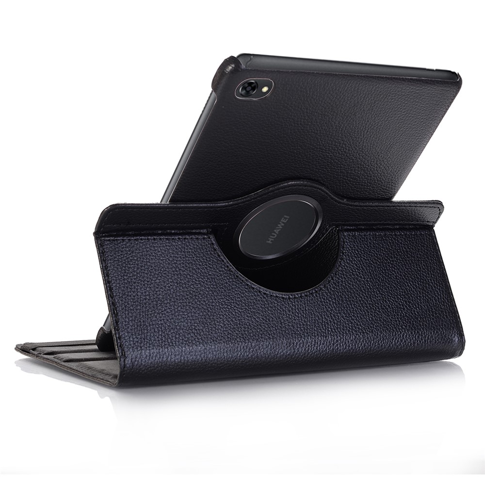 Litchi Skin Leather Tablet Cover Case with Rotating Stand for Huawei MediaPad M5 lite 10/C5 10 - Black-3