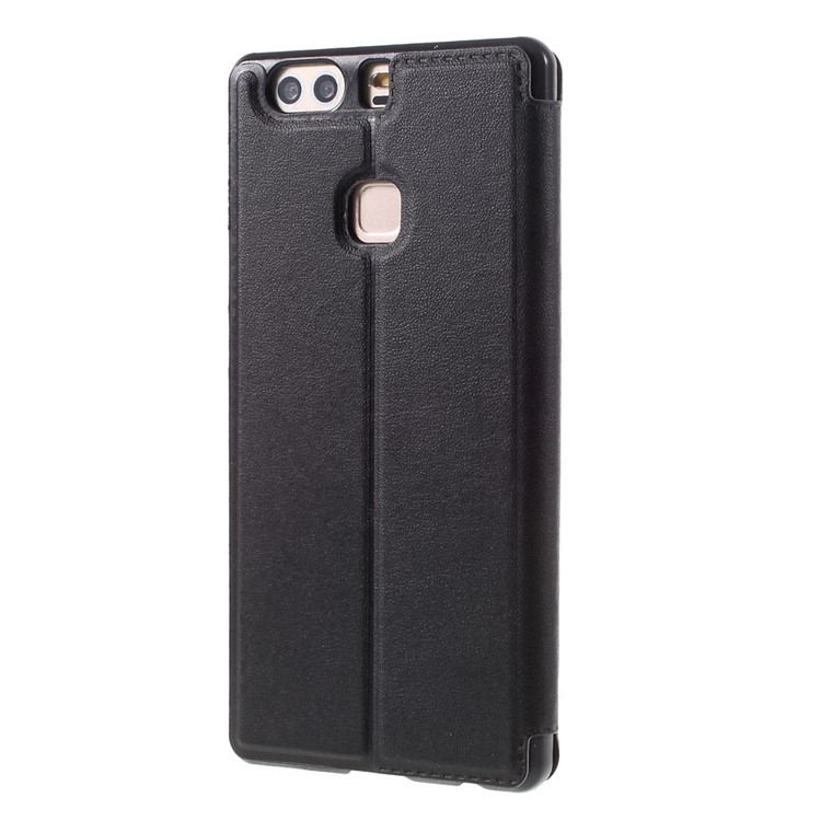 Window View Leather Case for Huawei P9 Plus - Black-2