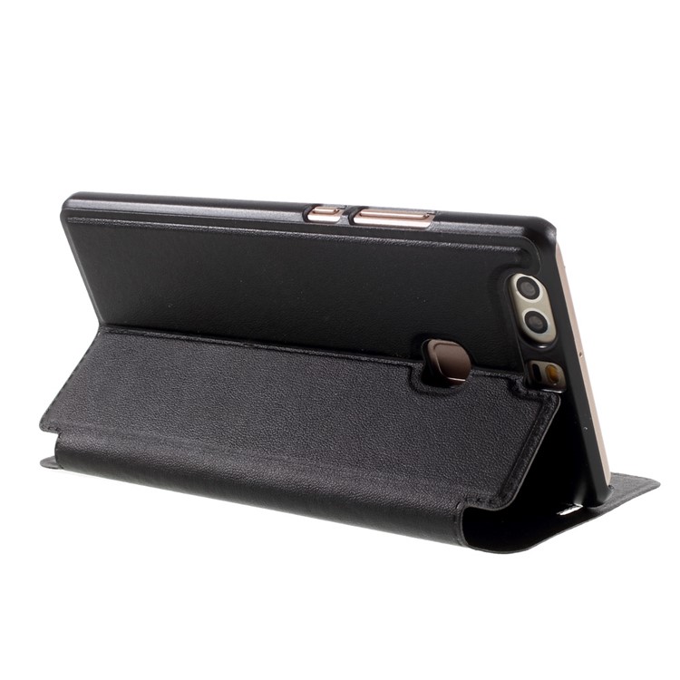 Window View Leather Case for Huawei P9 Plus - Black-5