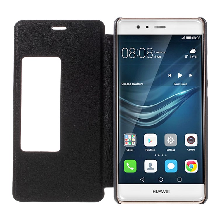 Window View Leather Case for Huawei P9 Plus - Black-6