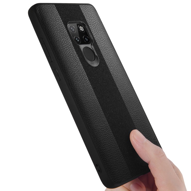 SULADA Litchi Texture PU Leather TPU Case Shell for Huawei Mate 20 - Black-4