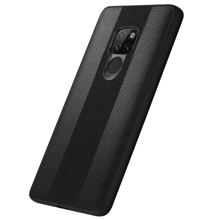 SULADA Litchi Texture PU Leather TPU Case Shell for Huawei Mate 20 - Black-6