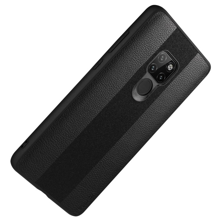 SULADA Litchi Texture PU Leather TPU Case Shell for Huawei Mate 20 - Black-7