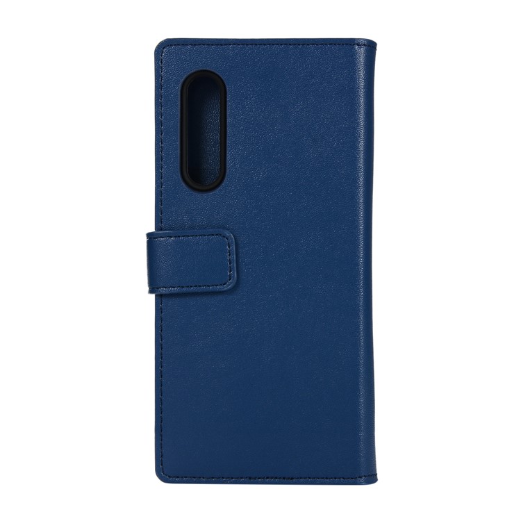 Wallet Zippered Genuine Leather Protector Case for Huawei P30 - Blue-2