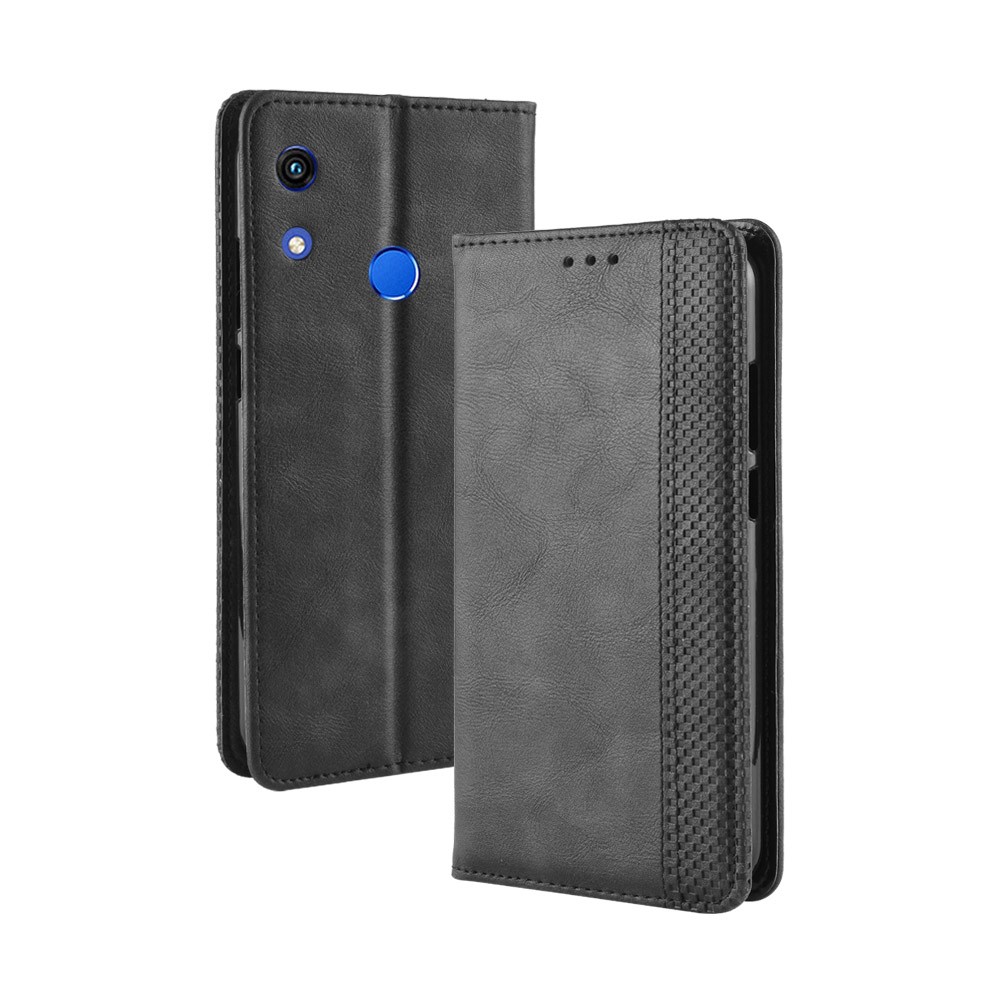 Vintage Style Auto-absorbed PU Leather Cell Phone Case Accessory for Huawei Honor 8A Pro - Black-2