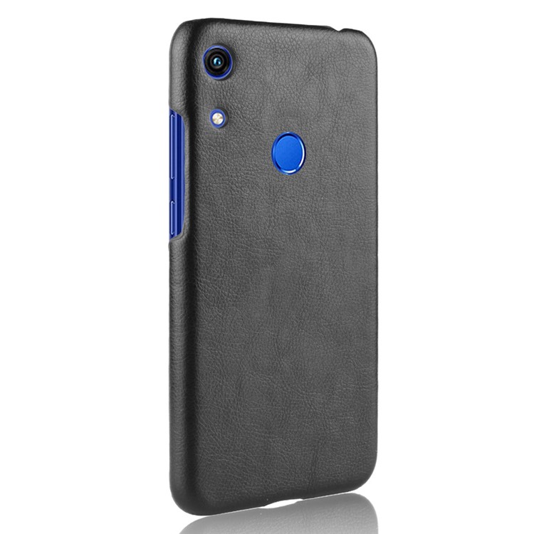 Litchi Texture PU Leather Coated Plastic Mobile Phone Case for Huawei Honor 8A Pro - Black-3