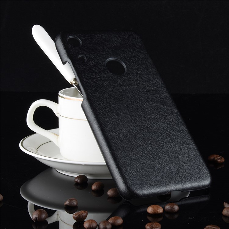 Litchi Texture PU Leather Coated Plastic Mobile Phone Case for Huawei Honor 8A Pro - Black-5