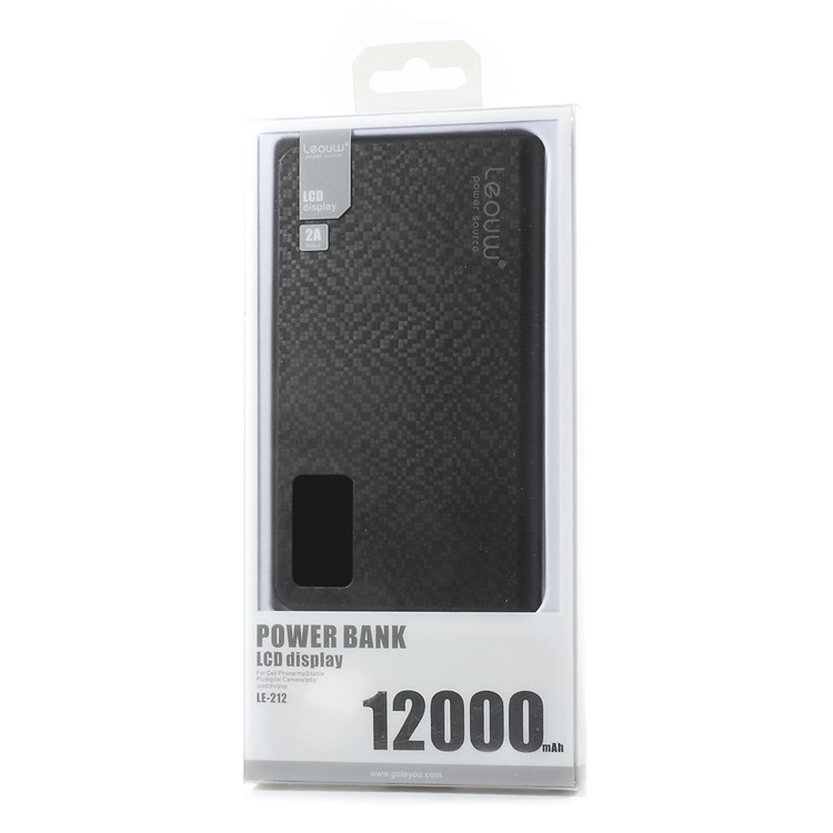 LEYOU LE-212 12000mah Dual USB Power Bank Battery Charger for iPhone iPod Samsung HTC LG Sony - Black-5