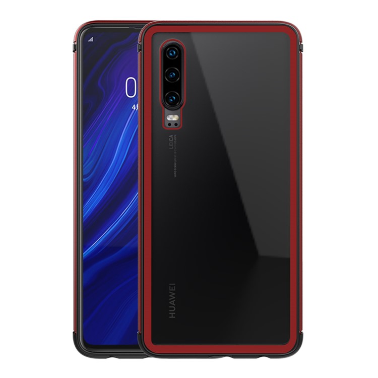 LOVE MEI Shadow Series Shockproof Tempered Glass Protection Case for Huawei P30 - Red-2