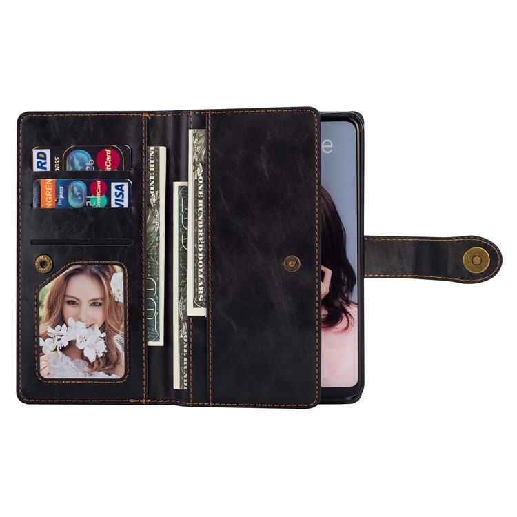 Retro Style PU Leather Wallet Phone Case for Huawei P30 Lite/nova 4e - Black-8