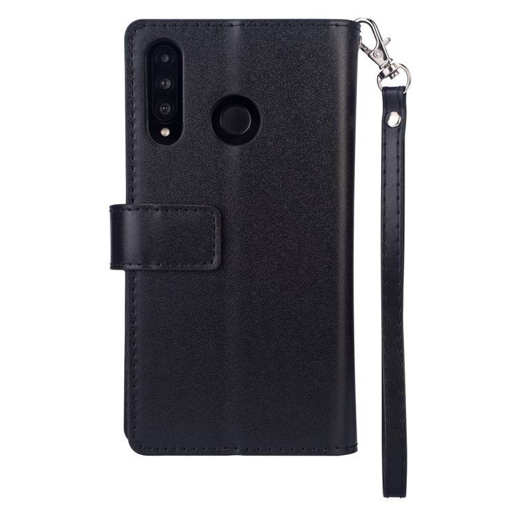 Multi-function Leather Wallet Case with Stand for Huawei P30 Lite - Black-4