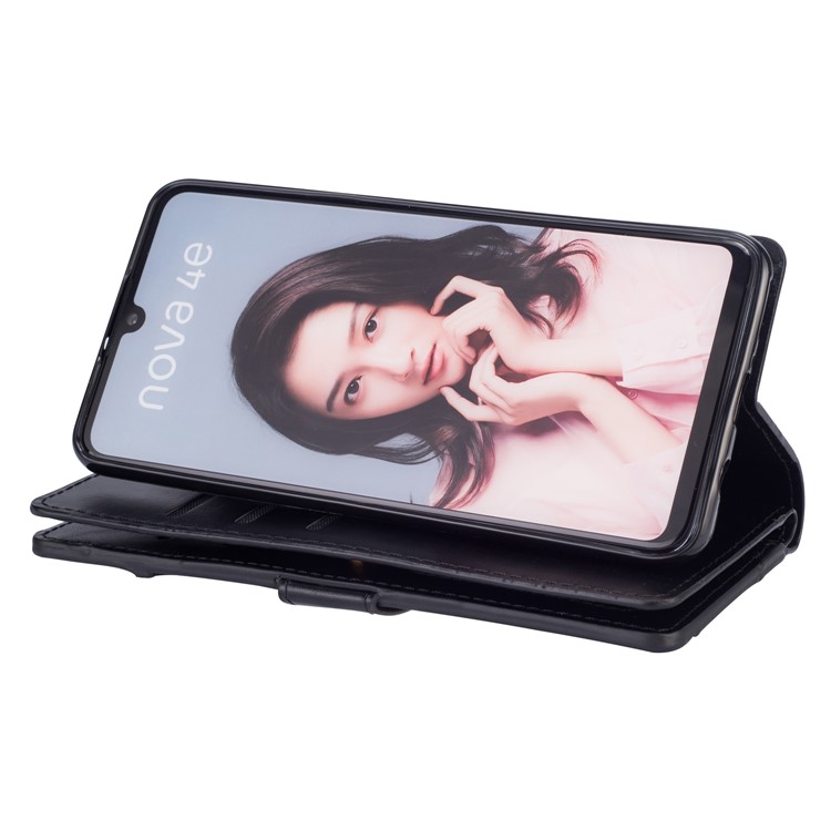 Multi-function Leather Wallet Case with Stand for Huawei P30 Lite - Black-6