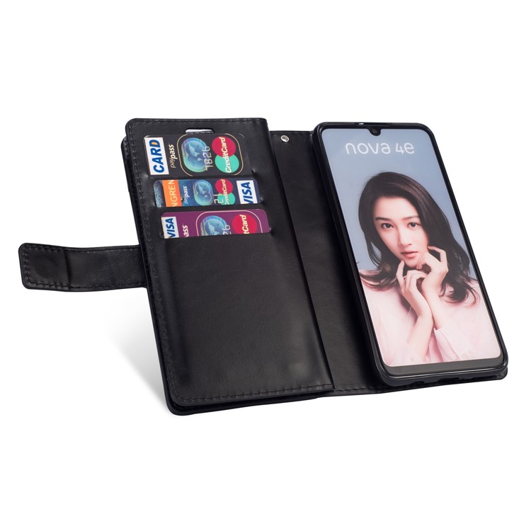 Multi-function Leather Wallet Case with Stand for Huawei P30 Lite - Black-7