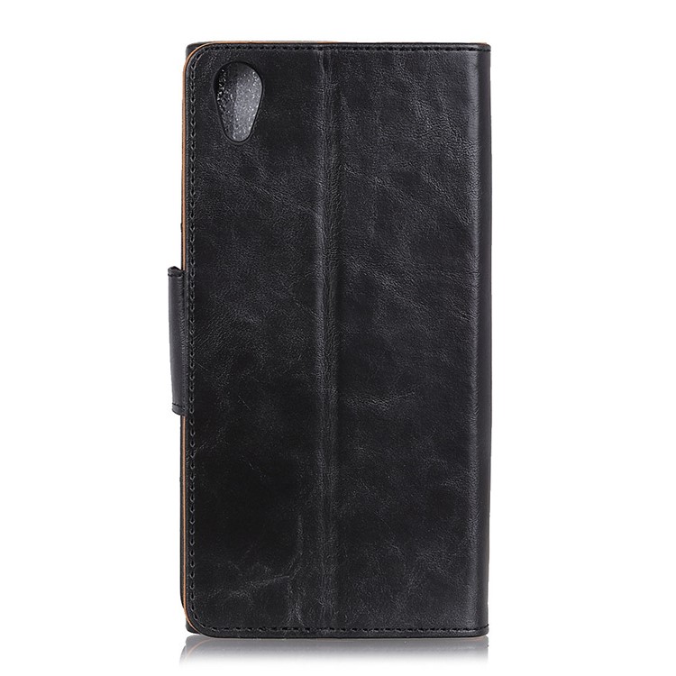 Crazy Horse Split Leather Wallet Case Cover with Stand for Huawei Honor 8S - Black-10