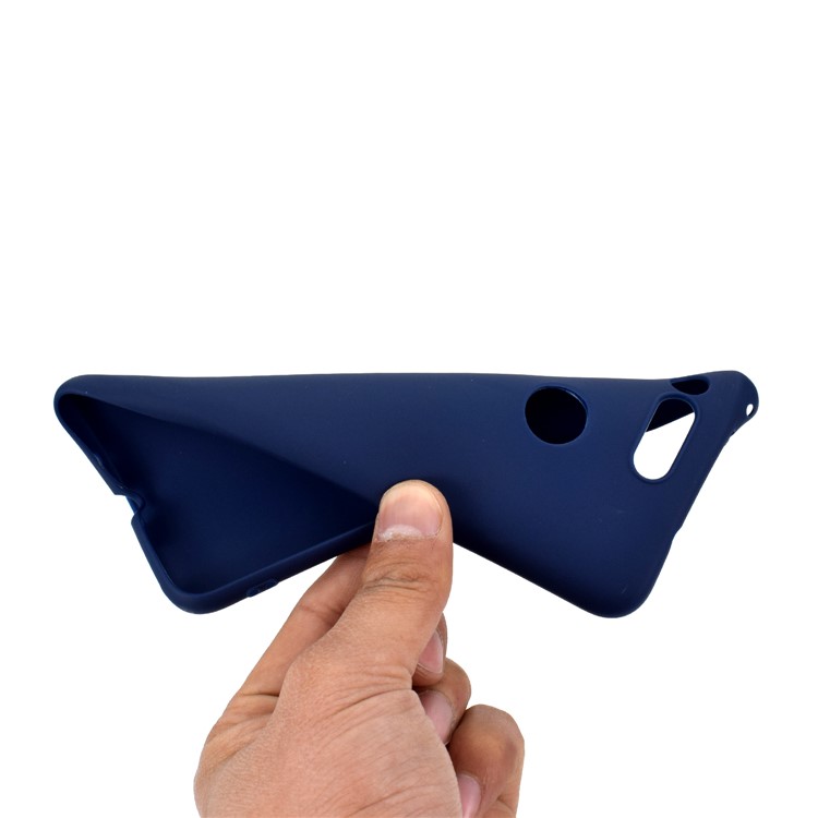 Couverture De Téléphone Portable Souple TPU Mat Pour Huawei Honour View 20 / V20 - Bleu Foncé-5