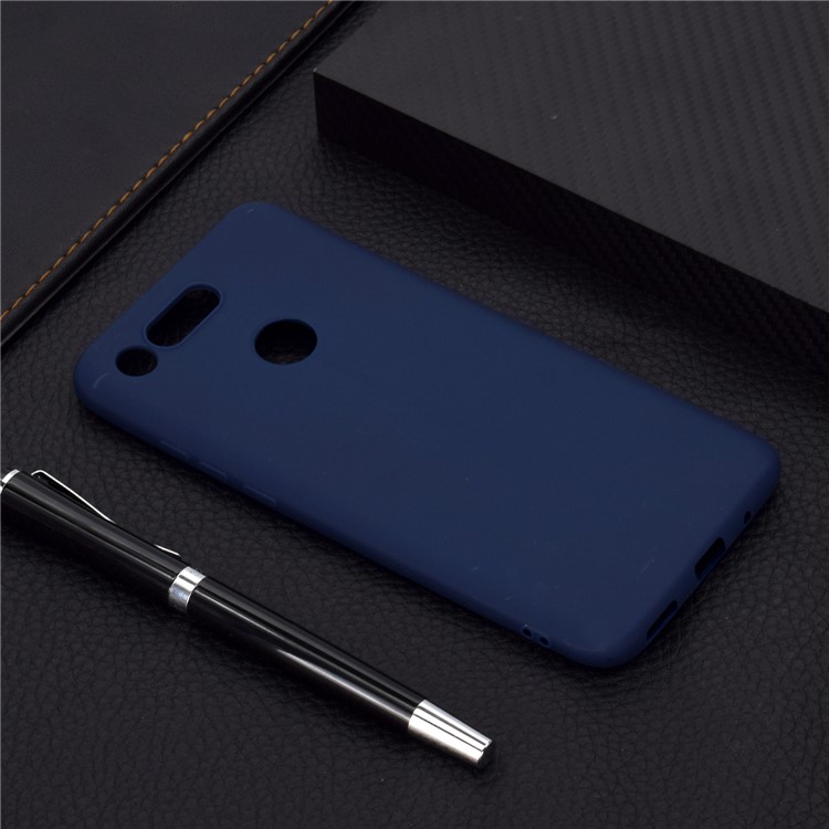 Couverture De Téléphone Portable Souple TPU Mat Pour Huawei Honour View 20 / V20 - Bleu Foncé-6
