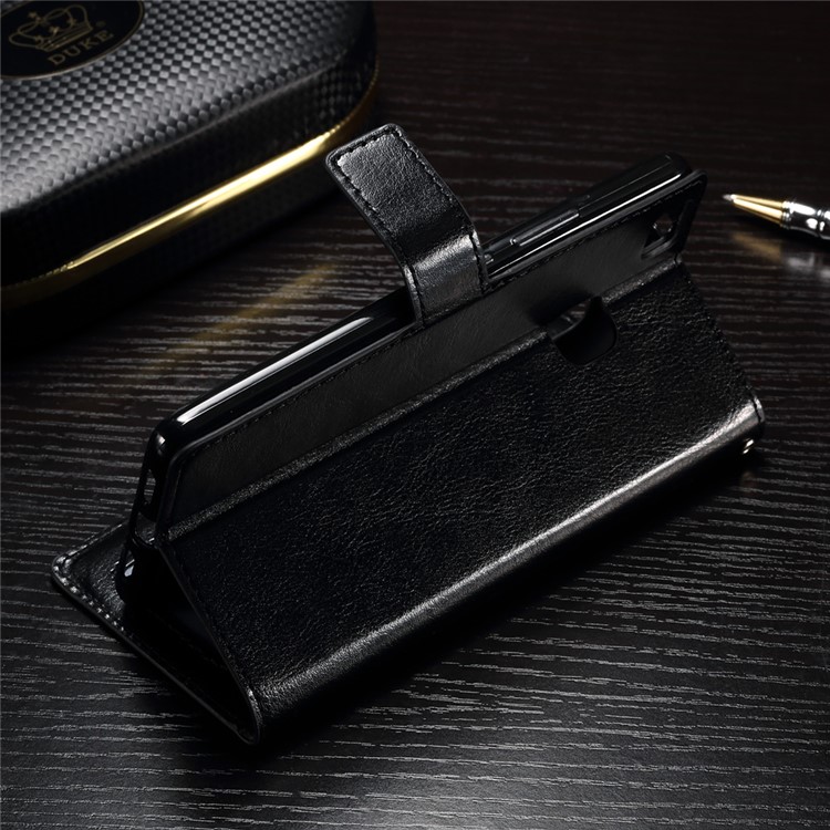 Crazy Horse Leather Wallet Case for Huawei P9 Lite - Black-3