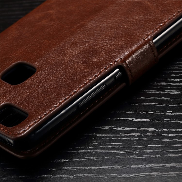Crazy Horse Wallet Leather Stand Cover for Huawei P9 Lite - Brown-5