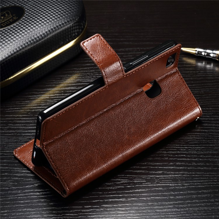 Crazy Horse Wallet Leather Stand Cover for Huawei P9 Lite - Brown-8