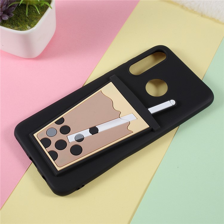 3d Bolha De Chá Padrão TPU Para Huawei P30 Lite / nova 4e - Preto-2