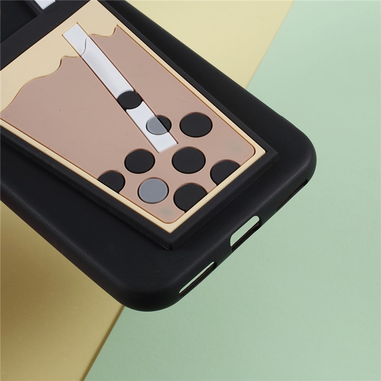 3D Bubble Tea Pattern TPU Casing for Huawei Y6 (2019, with Fingerprint Sensor) / Y6 Prime (2019) - Black-5