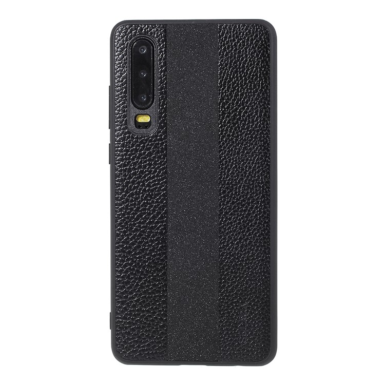 SULADA for Huawei P30 Litchi Texture PU Leather TPU Protection Phone Case - Black-3