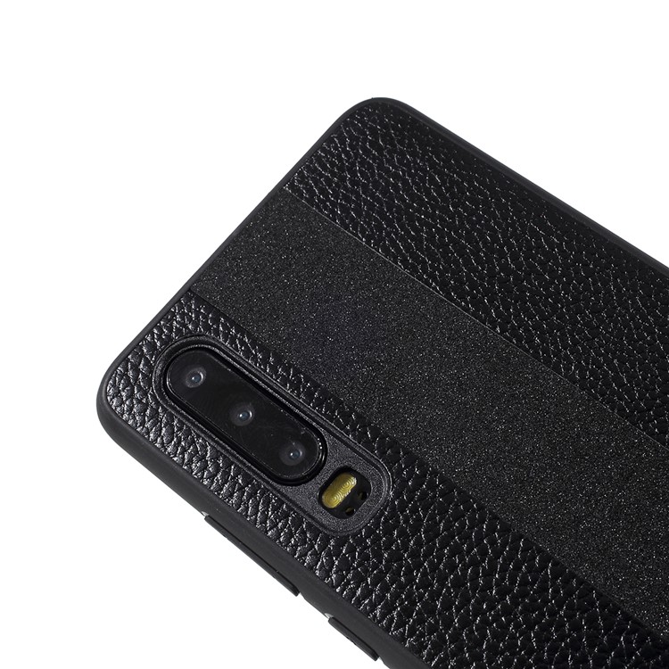 SULADA for Huawei P30 Litchi Texture PU Leather TPU Protection Phone Case - Black-4