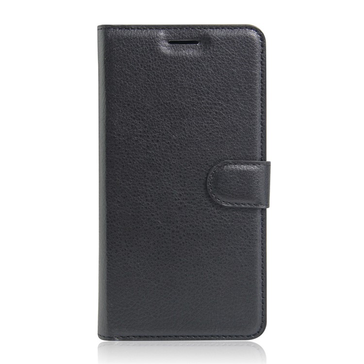 Litchi Skin Leather Wallet Case for Huawei P9 Plus - Black-1