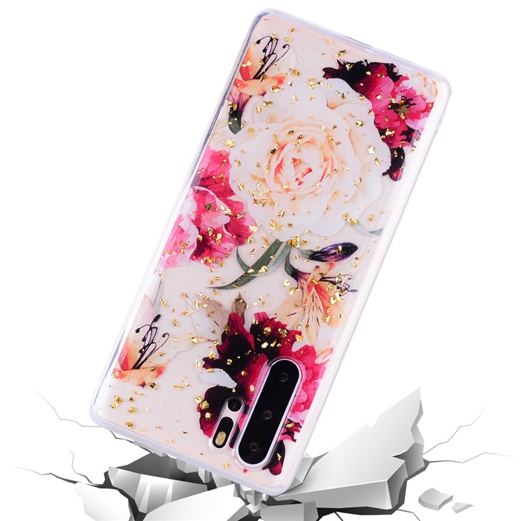 Glitter Sequins Inlaid Patterned TPU Phone Cover for Huawei P30 Pro - Pretty Flowers-5