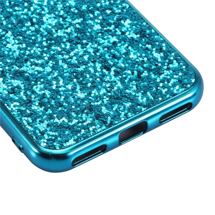 Glitzernde Pailletten Pc + Tpu Handy Case Shell Cover Für Huawei Honor 8a - Cyan-6