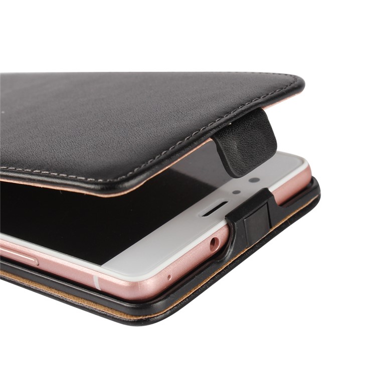 Vertical Flip Genuine Split Leather Cover Case for Huawei P9 Lite - Black-10
