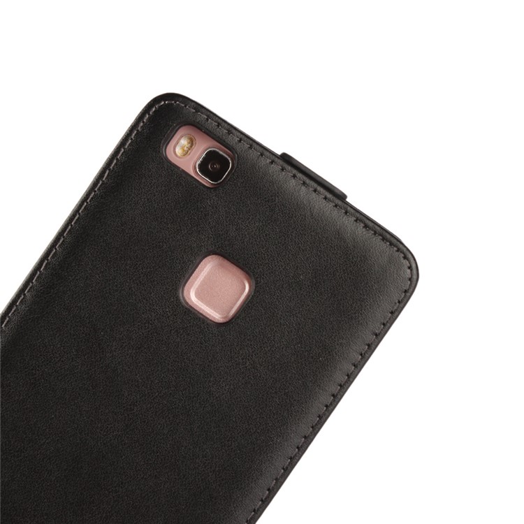 Vertical Flip Genuine Split Leather Cover Case for Huawei P9 Lite - Black-11