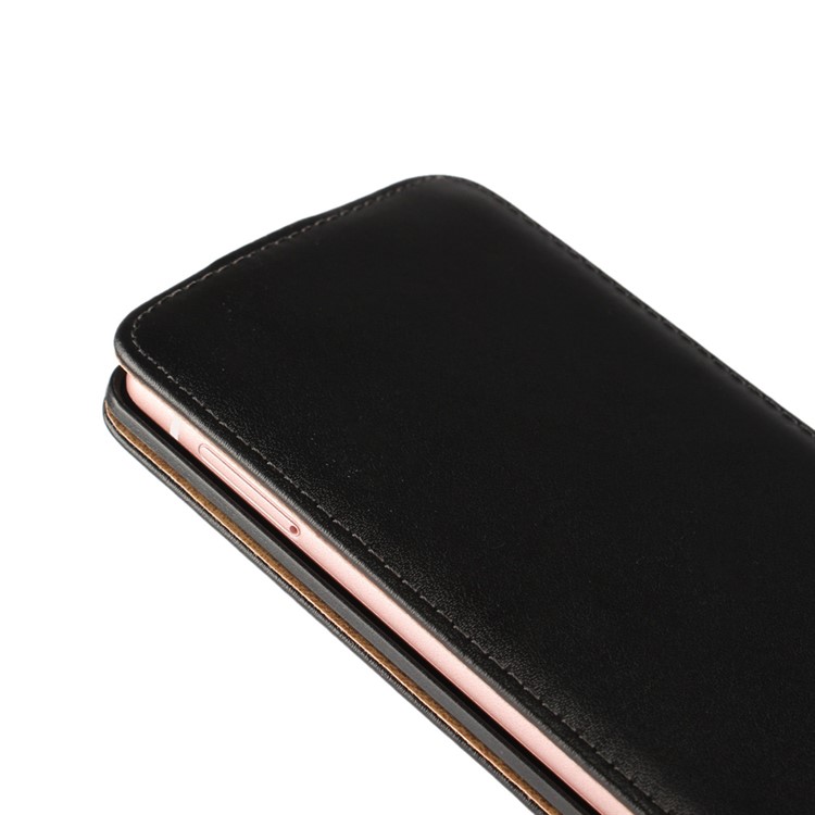 Vertical Flip Genuine Split Leather Cover Case for Huawei P9 Lite - Black-8