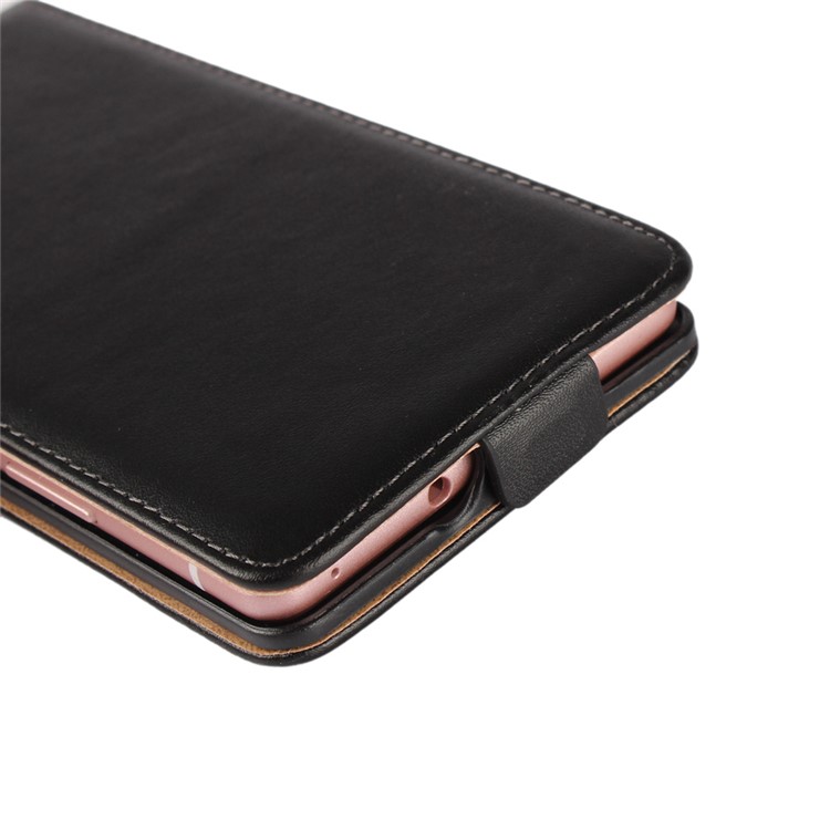 Vertical Flip Genuine Split Leather Cover Case for Huawei P9 Lite - Black-9