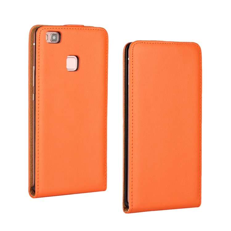 Vertical Genuine Split Leather Protective Cover for Huawei P9 Lite - Orange-1