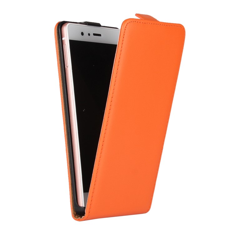 Vertical Genuine Split Leather Protective Cover for Huawei P9 Lite - Orange-2