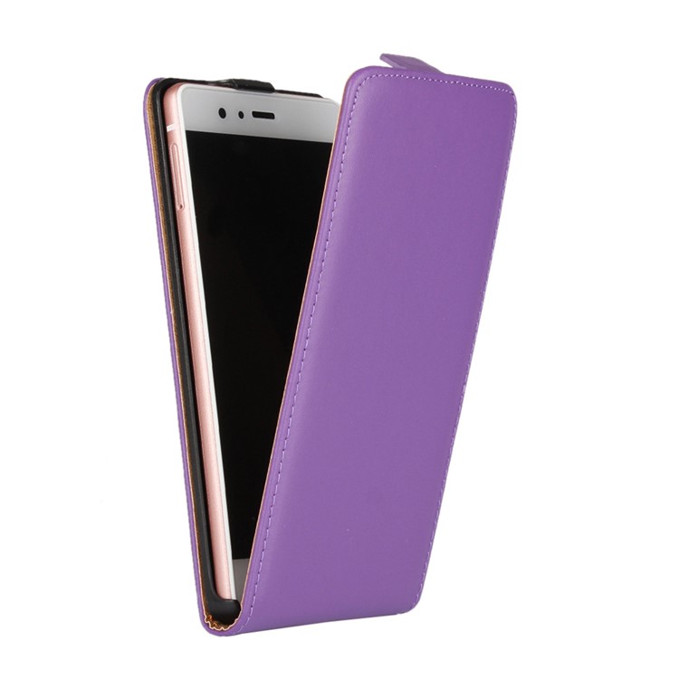 Vertical Flip Genuine Split Leather Phone Case for Huawei P9 Lite - Purple-2