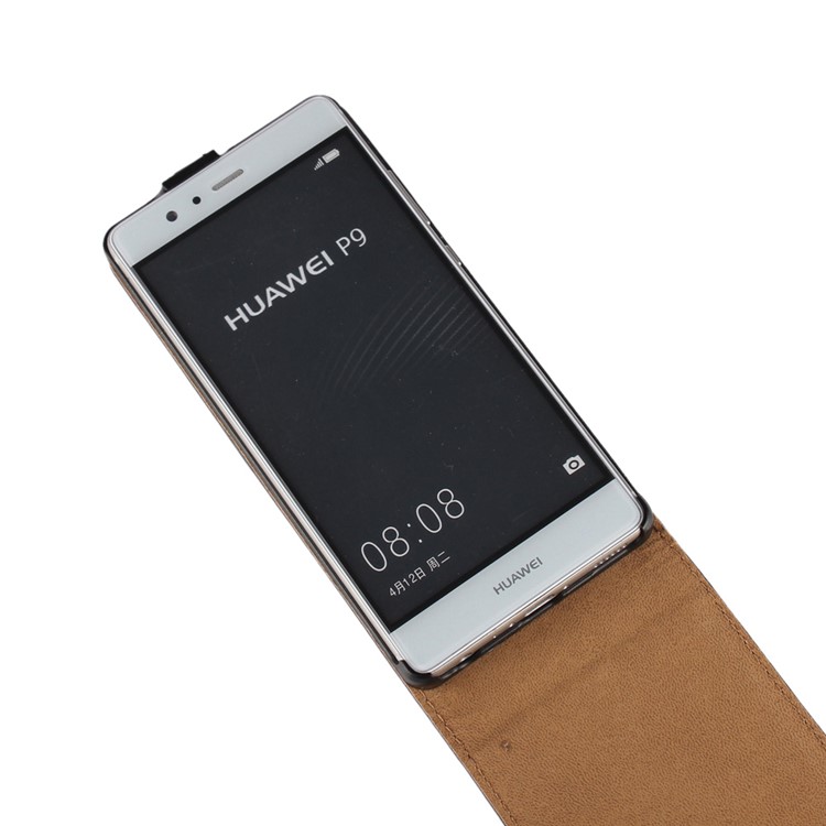 For Huawei P9 Vertical Flip Genuine Split Leather Case - Black-10