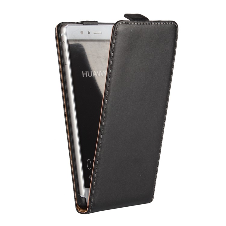 For Huawei P9 Vertical Flip Genuine Split Leather Case - Black-2