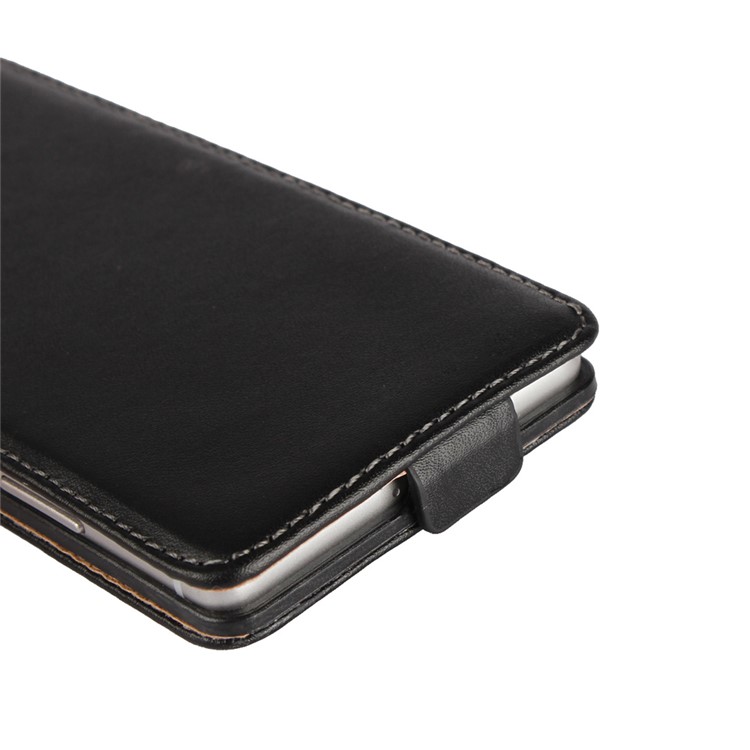 For Huawei P9 Vertical Flip Genuine Split Leather Case - Black-6