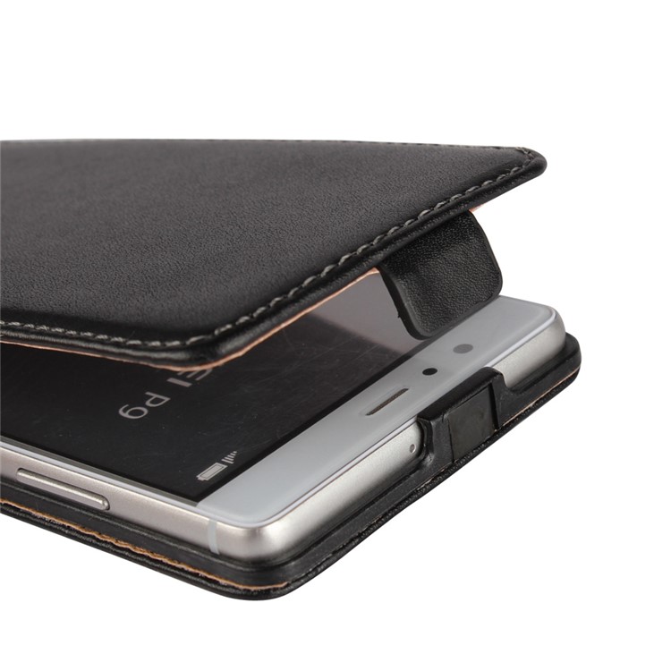 For Huawei P9 Vertical Flip Genuine Split Leather Case - Black-7