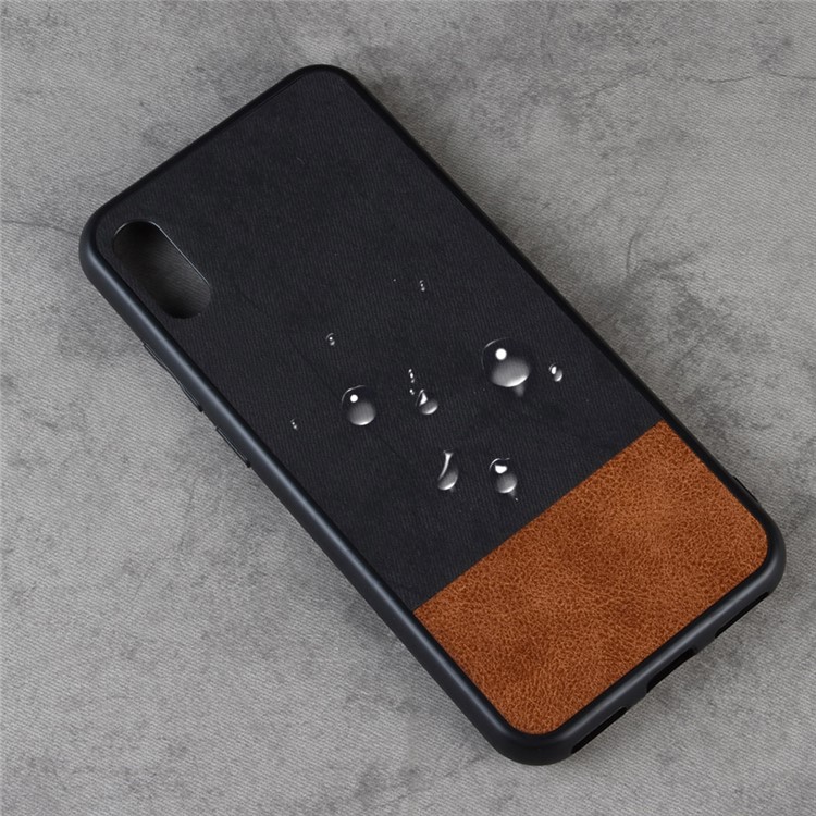 Bi-color Splicing PU Leather Coated PC TPU Hybrid Cover Shell for Huawei Y6 Pro (2019)/Enjoy 9e - Black-4
