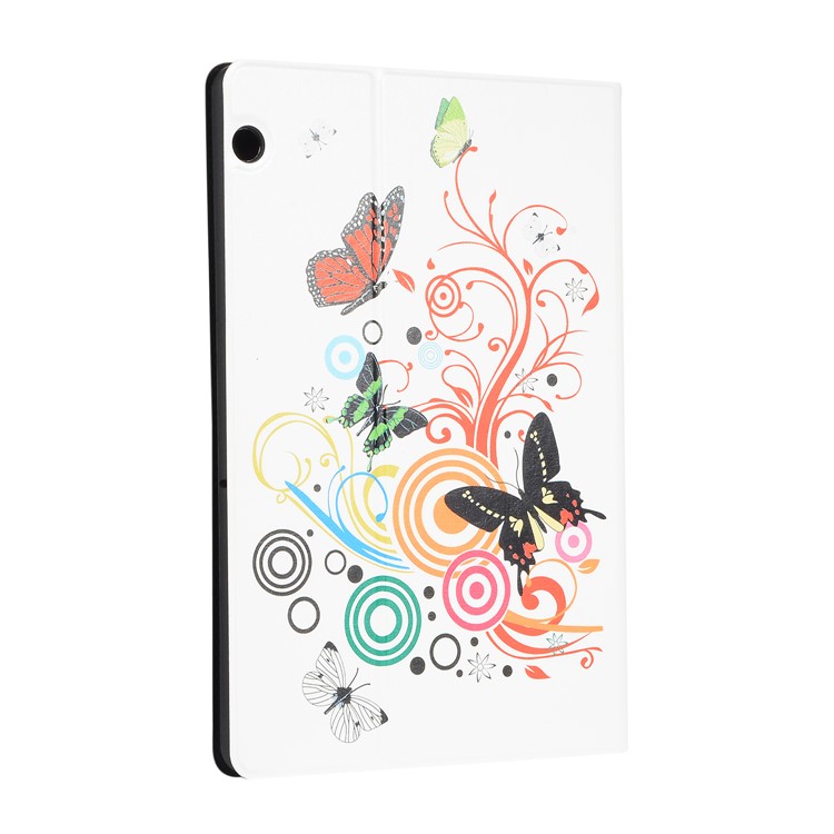 Pattern Printing PU Leather Stand Tablet Case for Huawei MediaPad T5 10 - Butterfly and Circle-2