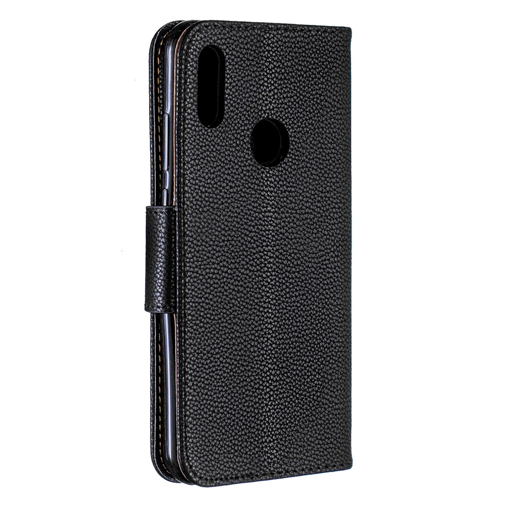 Litschi-Leder-Portemonnaie Für Huawei Y6 (2019) - Schwarz-3