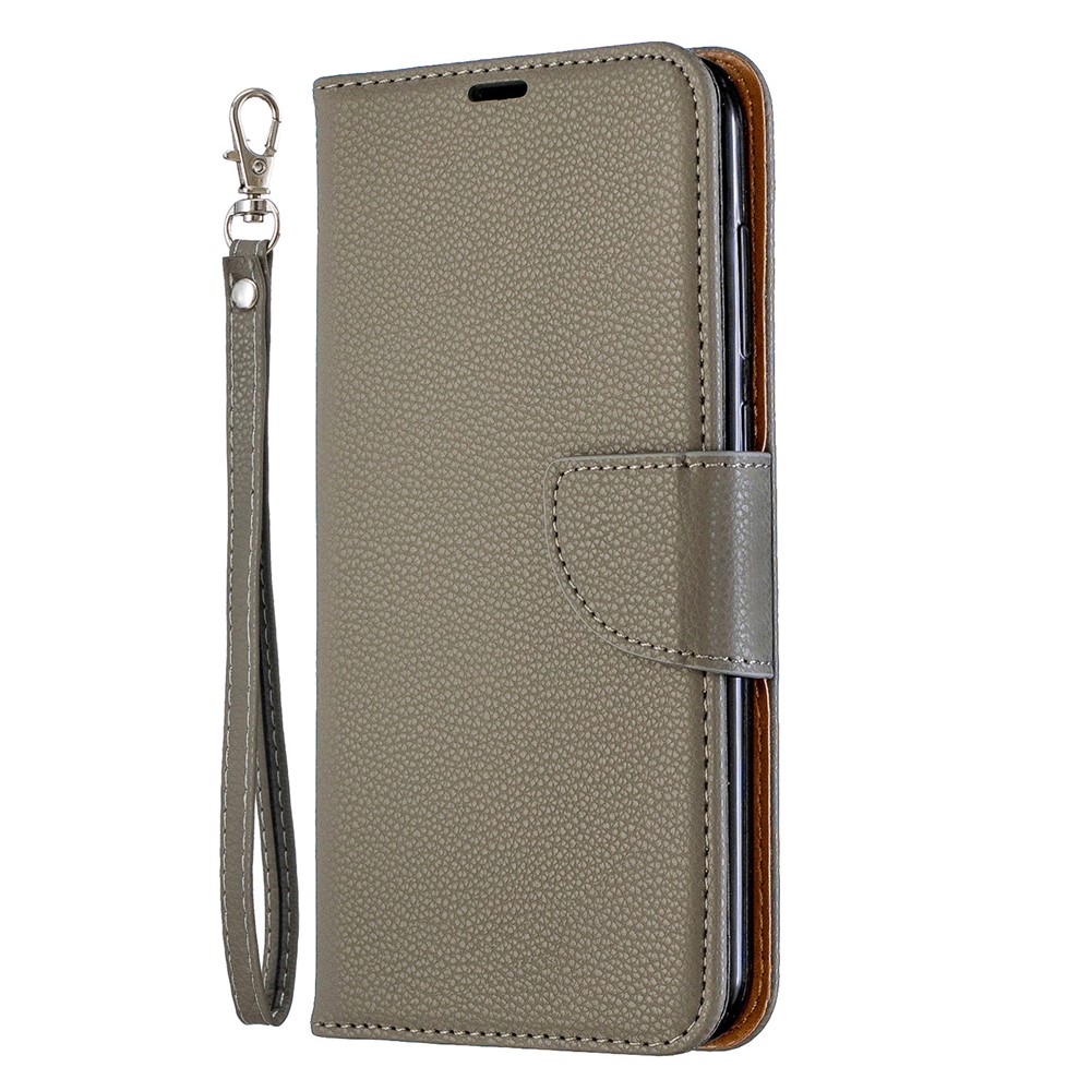 Litchi Skin PU Leather Stand Mobile Cover for Huawei Y7 (2019) / Y7 Prime (2019) - Grey-2